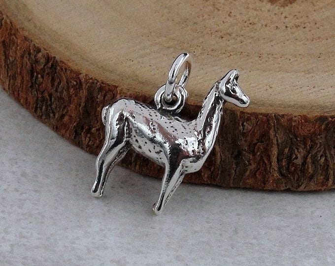 Llama Charm, Sterling Silver 3D Llama Charm for Necklace or Bracelet, Alpaca Charm, Farm Animal Charm, Llama Pendant, Llama Gift