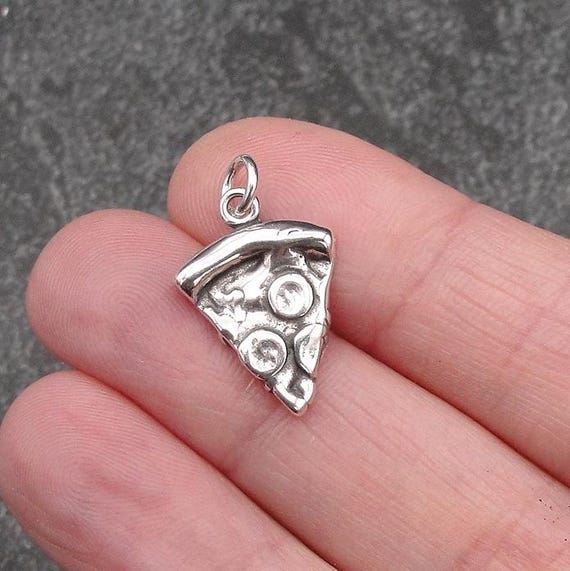 3-D Slice of Pizza Charm Sterling Silver, Made in the USA 3-D Slice of Pizza Charm Sterling Silver, Made in the USA