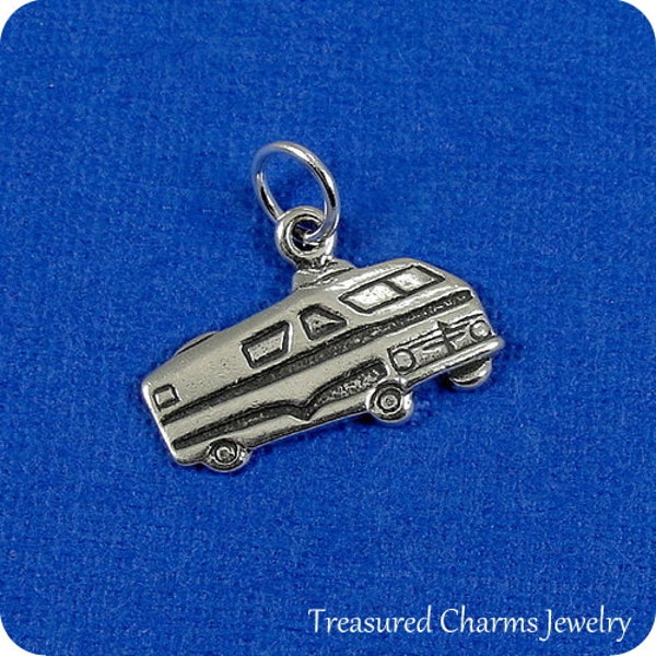 Camper RV Charm - Sterling Silver Motorhome Charm for Necklace or Bracelet