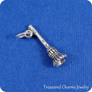 Broom Charm Sterling Silver Witchs Broom Charm for Necklace or Bracelet ...
