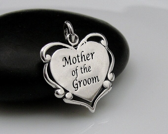Mother of the Groom Charm, Sterling Silver Mother of the Groom Charm for Necklace or Bracelet, Mother of The Groom Gift Jewelry