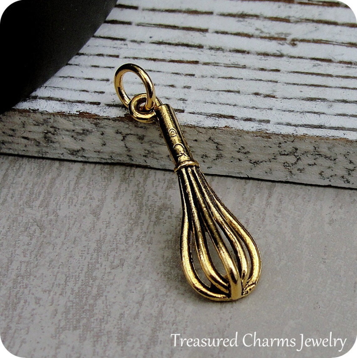 Whisk Charm Gold Whisk Charm for Necklace or Bracelet Baking Etsy
