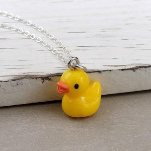 Rubber Ducky Necklace, Yellow Rubber Ducky Charm, 3D Duck Charm Necklace, Yellow Duck Charm, Duckling Charm, Duck Gift Jewelry