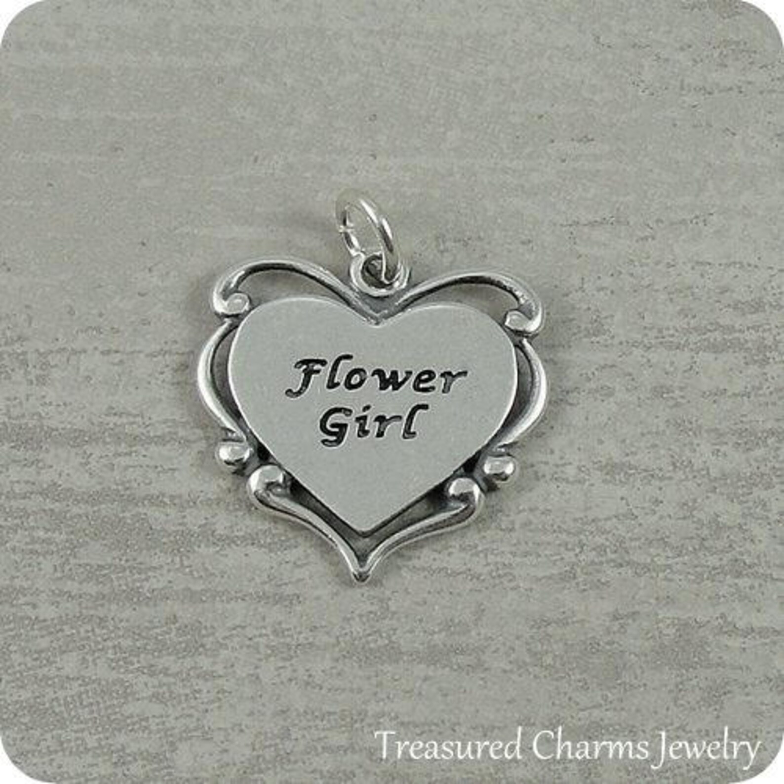 Flower Girl Charm Sterling Silver Flower Girl Charm for Etsy