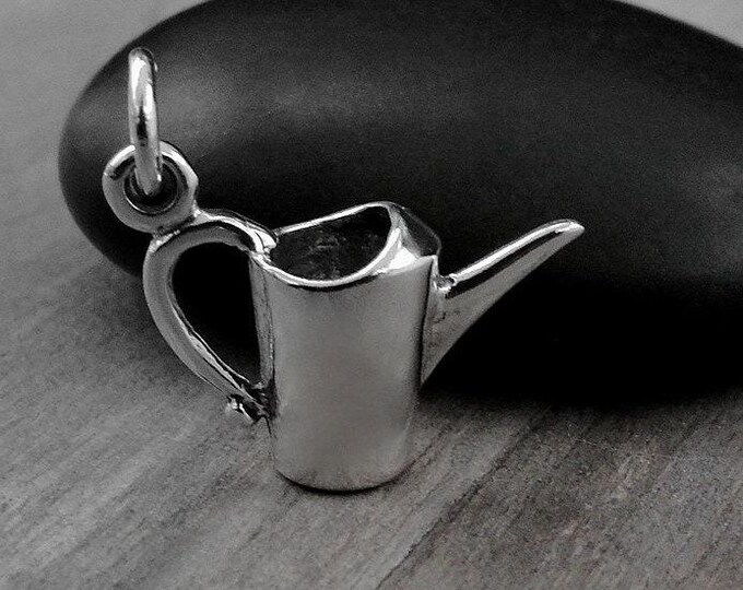 Watering Can Charm, 925 Sterling Silver Watering Can Charm for Necklace or Bracelet, Gardening Charm, Gardener Charm, Gardening Gift