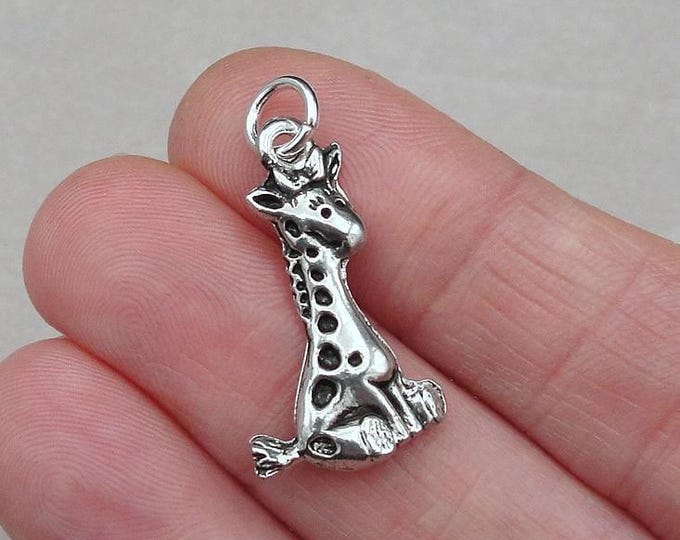 Baby Giraffe Charm, Silver Giraffe Charm for Necklace or Bracelet, Cute Giraffe Charm, Baby Giraffe Necklace, Zoo Animal Charm, Giraffe Gift