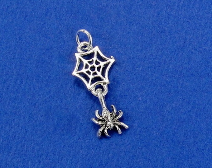 Spider Web Charm - Silver Plated Spider Web Charm for Necklace or Bracelet