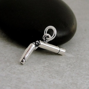 Tiny Broken Cigarette Charm, Sterling Silver Cigarette Charm, Quit Smoking Charm, Quit Smoking Gift, Quit Smoking Jewelry