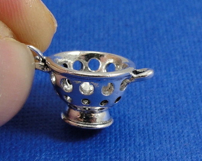 Pasta Strainer Charm - Silver Plated Strainer Charm for Necklace or Bracelet