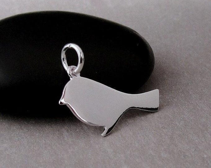 Silver Robin Charm, Robin Necklace Charm, Robin Bracelet Charm, Sparrow Charm, Wren Charm, Bird Charm, Robin Gift, Bird Lover Jewelry