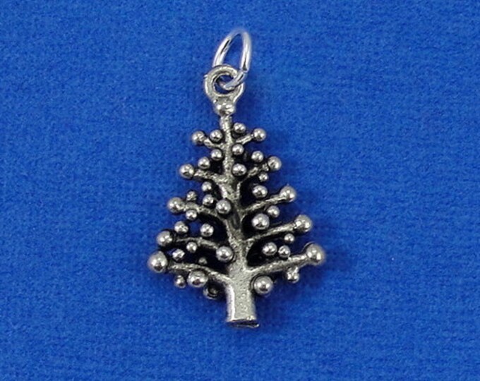 Christmas Tree Charm - Silver Plated Christmas Tree Charm for Necklace or Bracelet