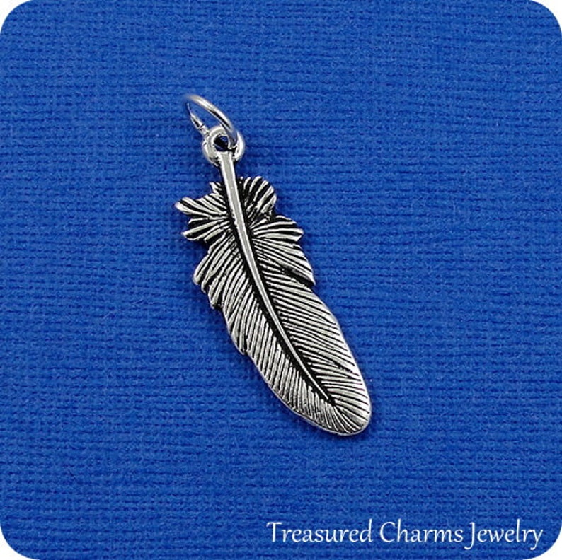 Feather Charm Silver Plated Feather Charm for Necklace or Etsy