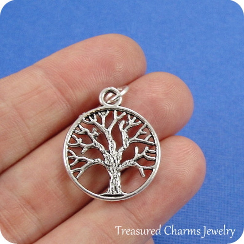 Tree of Life Charm Silver Tree of Life Charm for Necklace or Etsy