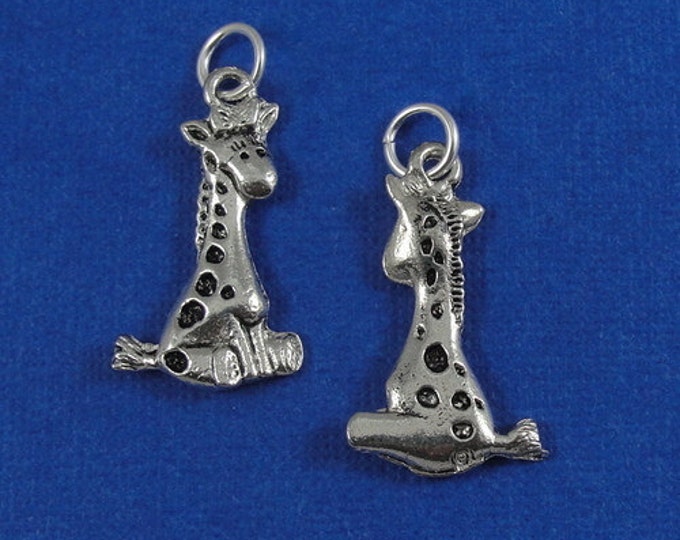 Baby Giraffe Charm - Silver Baby Giraffe Charm for Necklace or Bracelet