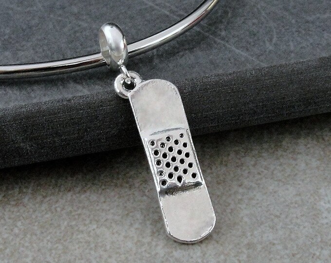Bandage European Charm, Silver Bandage Dangle Charm, Doctor Charm, Nurse Charm, Pediatrician Charm, Medical Charm, Hospital Charm