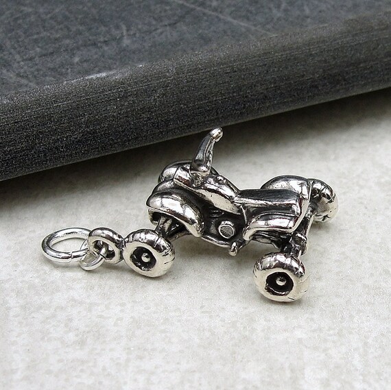 ATV Four Wheeler 4-Wheeler Quad Sterling Silver Charm, Made in the USA ATV Four Wheeler 4-Wheeler Quad Sterling Silver Charm, Made in the USA