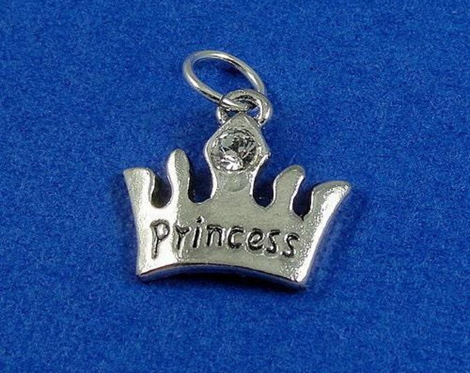 Princess Tiara Charm - Silver Princess Crown Charm for Necklace or Bracelet