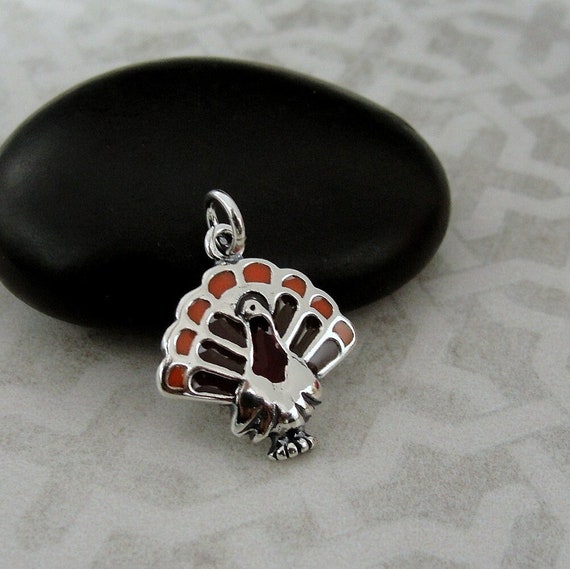 Thanksgiving Cornucopia Charm Sterling Silver Antiqued Finish Thanksgiving Cornucopia Charm Sterling Silver Antiqued Finish