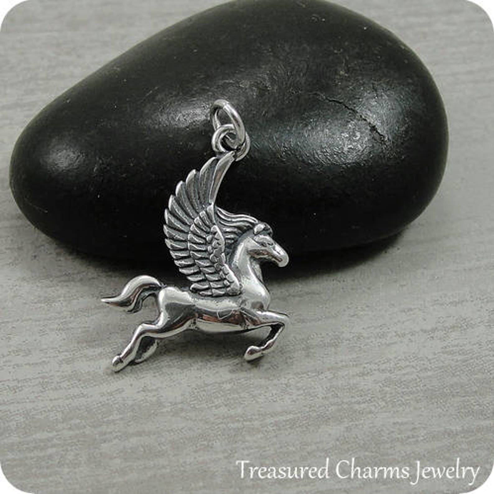 Pegasus Charm Sterling Silver Pegasus Charm for Necklace or Etsy