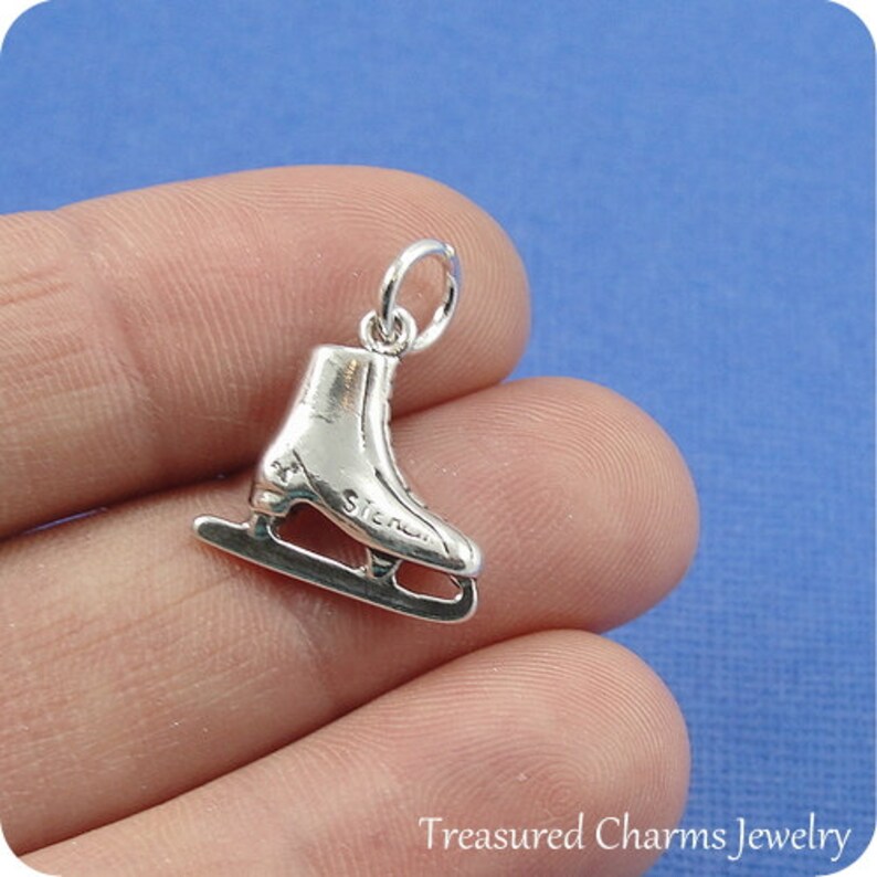 Ice Skate Charm Sterling Silver Figure Skating Charm for Etsy