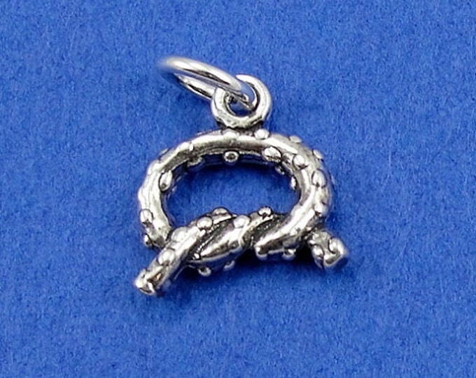 Pretzel Twist Charm - Sterling Silver Pretzel Twist Charm for Necklace or Bracelet