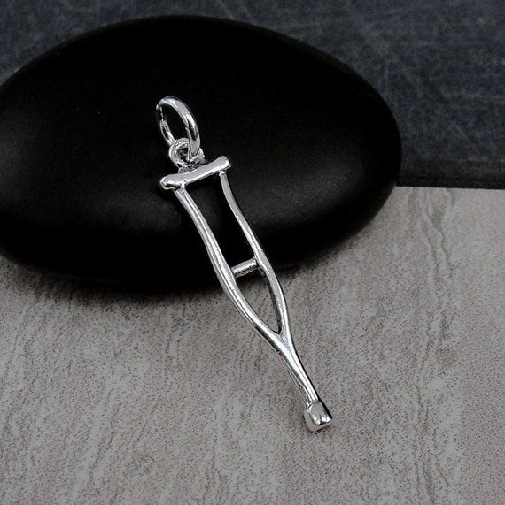 Crutches Charm Sterling Silver Crutches Charm Sterling Silver