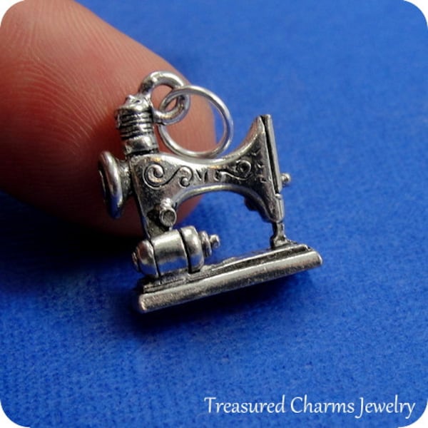 Sewing Machine Charm - Silver Plated Sewing Machine Charm for Necklace or Bracelet