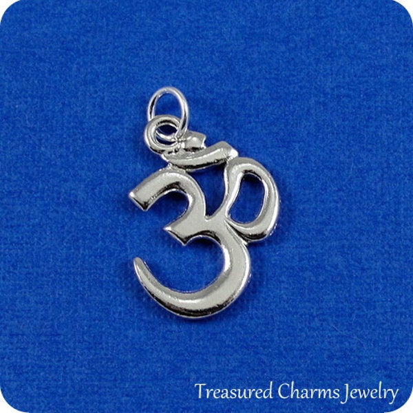 Om Ohm Aum Charm - Silver Plated Ohm Charm for Necklace or Bracelet