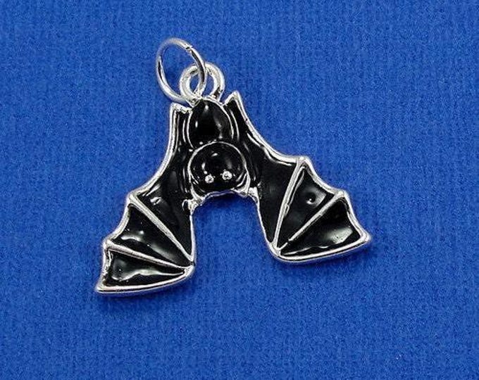 Bat Charm - Silver Plated Hanging Bat Charm for Necklace or Bracelet