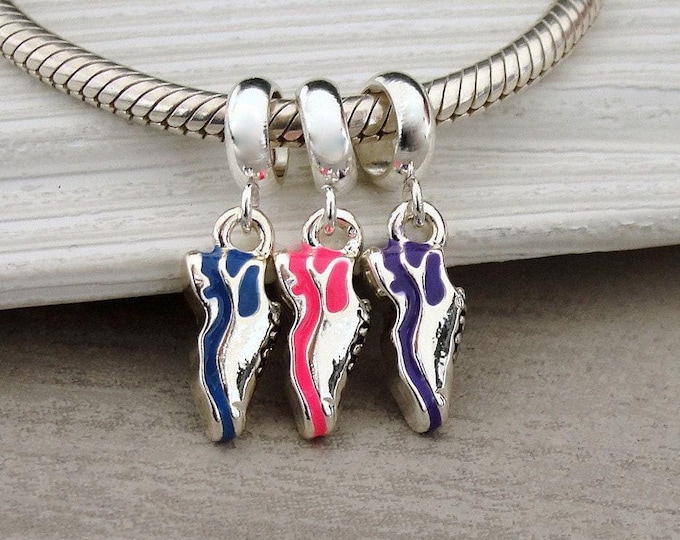 Running Shoe European Charm, Pink Running Shoe Charm, Blue Running Shoe Charm, Purple Running Shoe Charm, Runner Charm, Marathon Charm