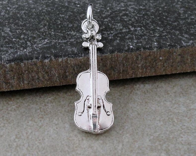 Violin Charm, Silver Violin Charm for Necklace or Bracelet, Fiddle Charm, Cello Charm, Viola Charm, Violin Player Gift, Cello Player Gift