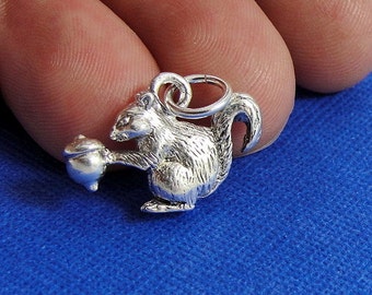 Squirrel Charm - Silver Squirrel Charm for Necklace or Bracelet