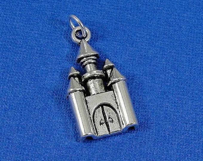 Medieval Castle Charm - Silver Plated Castle Charm for Necklace or Bracelet