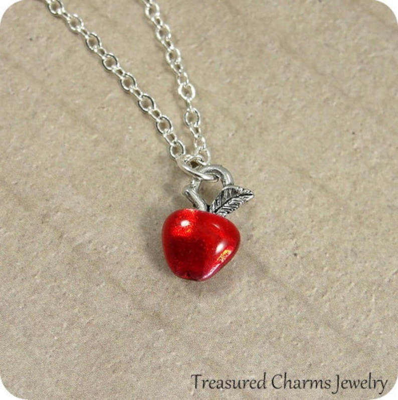 Stylish Apple Crystal Necklace - Red
