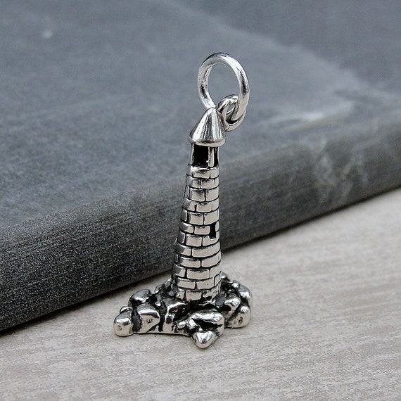 Lighthouse Charm Pendant 3-D Sterling Silver, Made in the USA Lighthouse Charm Pendant 3-D Sterling Silver, Made in the USA