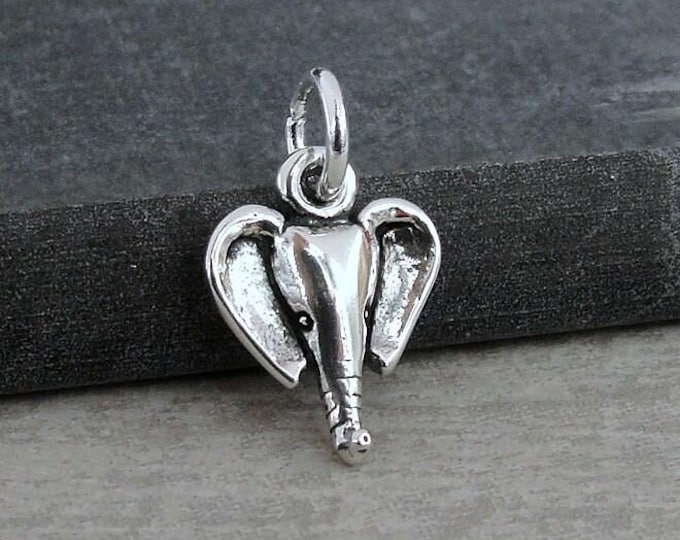 925 Sterling Silver Elephant Charm, Elephant Necklace Charm, Zoo Charm, Elephant Jewelry, Bracelet Charm, Necklace Charm, Elephant Gift