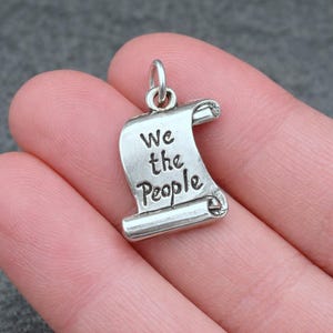 USA Constitution Charm - Silver We the People Charm for Necklace or Bracelet - United States Charm - History Charm - Bill of Rights Charm image 2