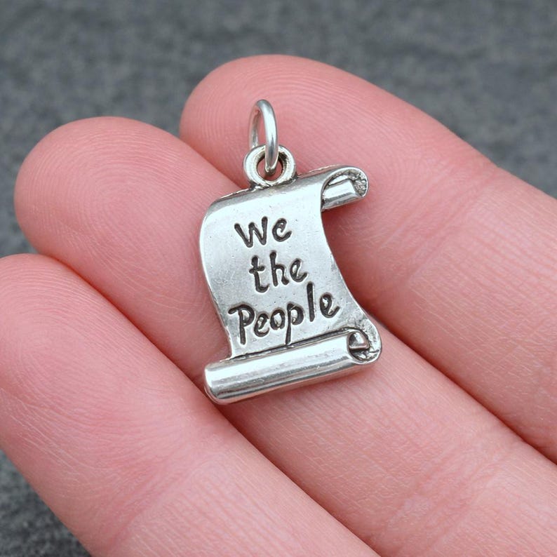 USA Constitution Charm - Silver We the People Charm for Necklace or Bracelet - United States Charm - History Charm - Bill of Rights Charm image 2