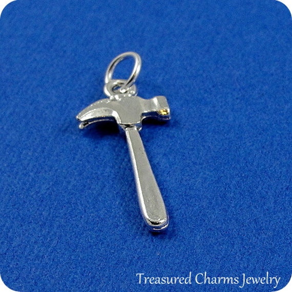 Carpenter Hammer Charm Silver Plated Hammer Charm for Etsy