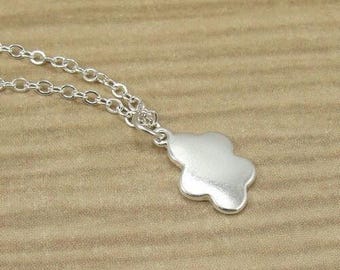 Cloud Necklace, Silver Cloud Charm on a Silver Cable Chain