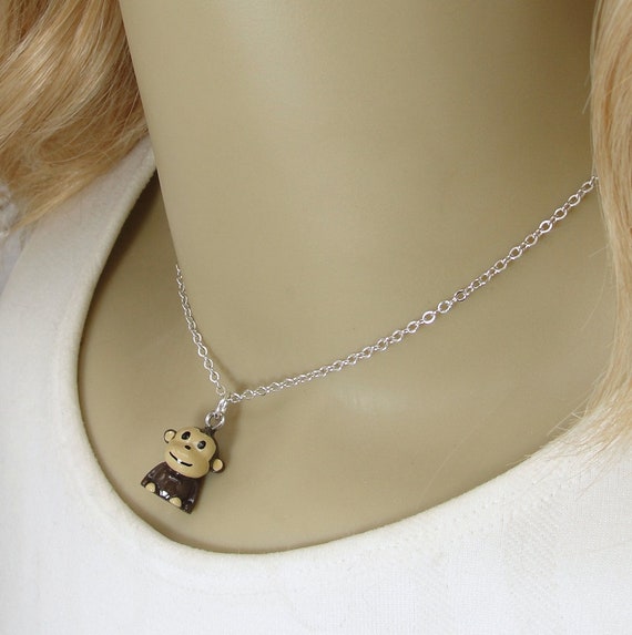 Buy Cute Monkey Necklace, 3D Monkey Charm Necklace, Chimpanzee
