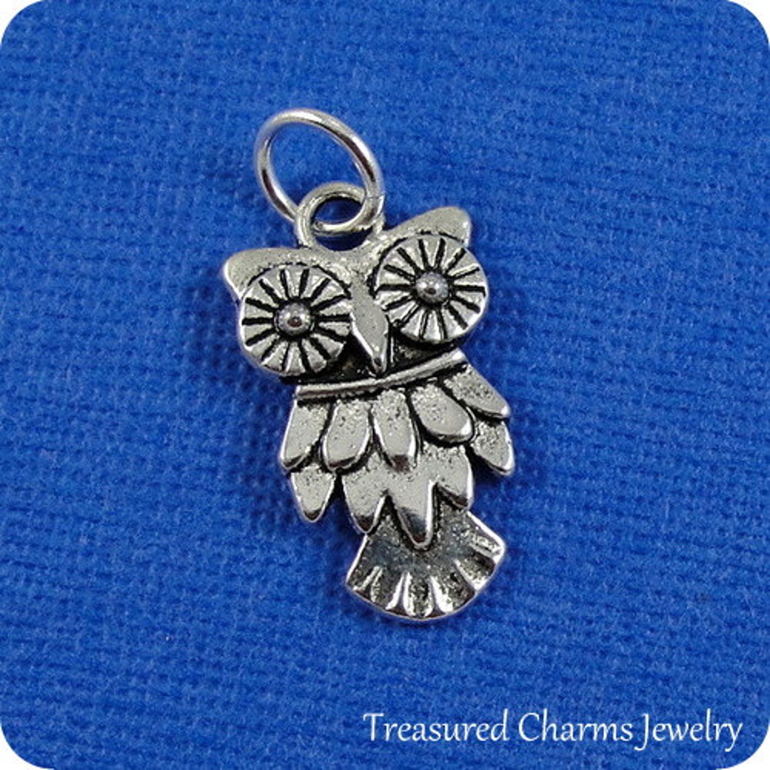 Owl Charm Silver Plated Owl Charm for Necklace or Bracelet Etsy