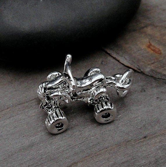 ATV Four Wheeler 4-Wheeler Quad Sterling Silver Charm, Made in the USA ATV Four Wheeler 4-Wheeler Quad Sterling Silver Charm, Made in the USA