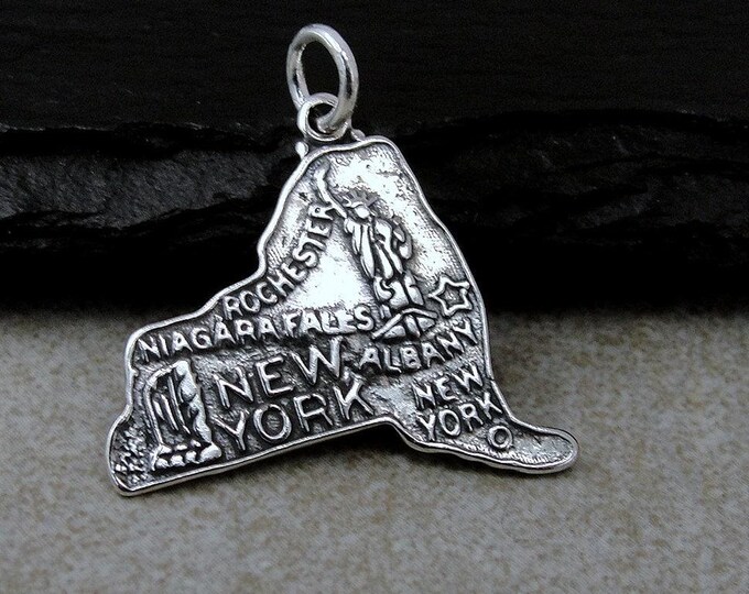 New York Charm, Sterling Silver NYC Charm for Necklace or Bracelet, New York Souvenir, New York Gift, New York Jewelry