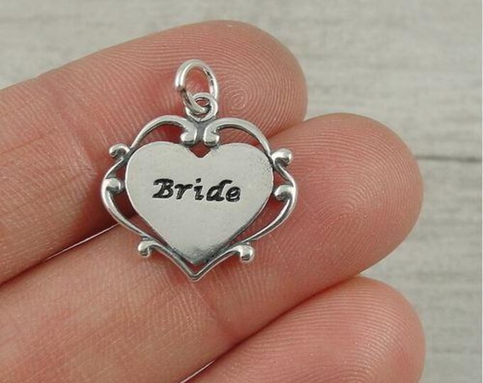 CLOSEOUT - Bride Charm - Sterling Silver Wedding Bride Charm for Necklace or Bracelet