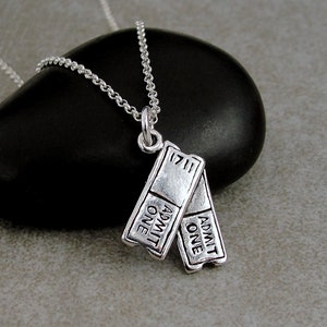 Movie Tickets Necklace, 925 Sterling Silver Show Tickets Charm Necklace, Movie Producer Necklace, Hollywood Charm, Film Producer Charm