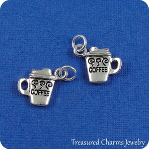 Coffee Mug Charm Silver Coffee Mug Charm for Necklace or Bracelet image 2