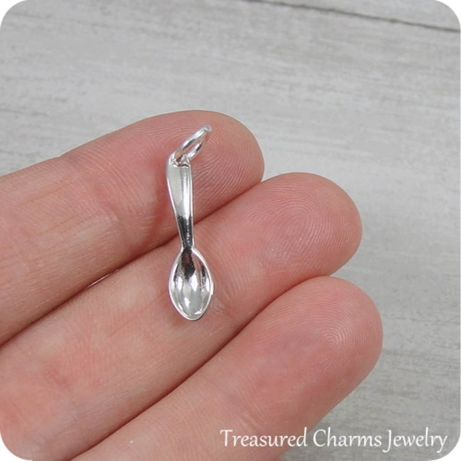Spoon Charm Silver Spoon Charm for Necklace or Bracelet Etsy