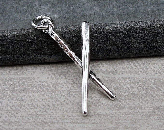 Sterling Silver Chopsticks Charm, Chopsticks Charm for Necklace or Bracelet, Japanese Charm, Chinese Food Charm, Sushi Charm, Hashi Charm