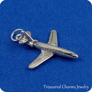 Airplane Charm - Silver Plated Airplane Charm for Necklace or Bracelet